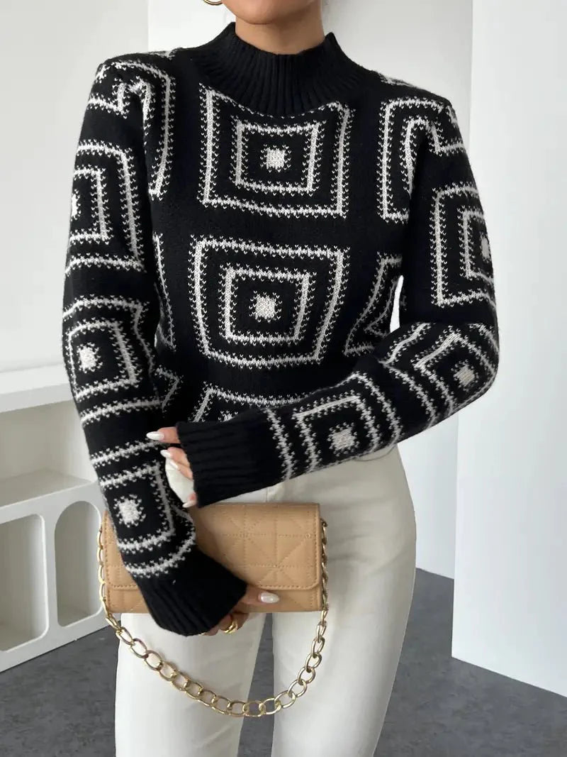 Women's Geometric Knit Sweater