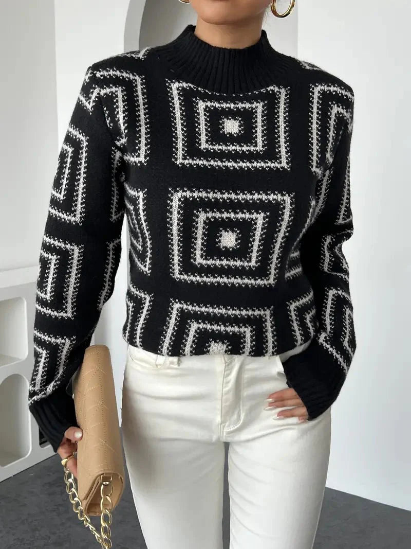 Women's Geometric Knit Sweater