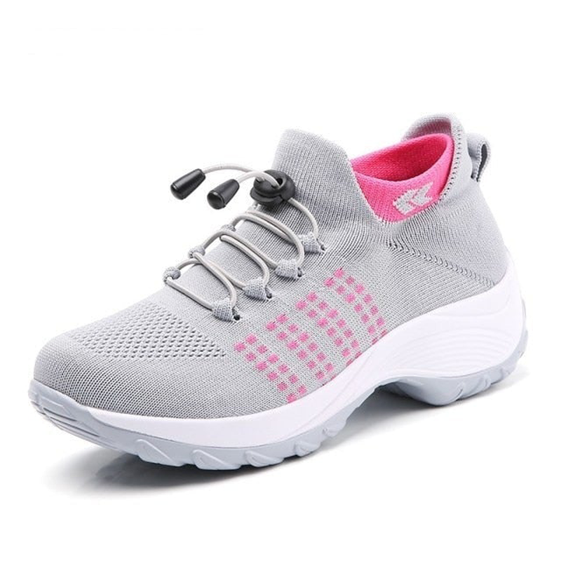 Women's trainer with sock for comfort, firmness and stability