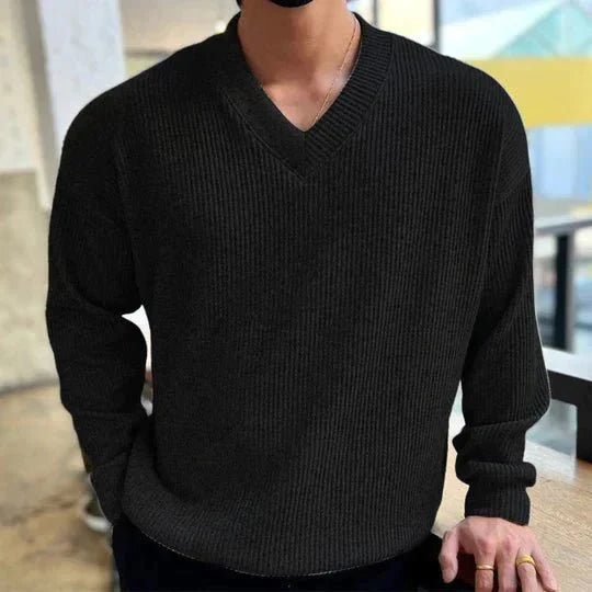 Knitted Men's V-Neck Sweater