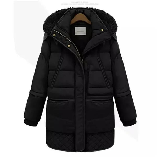 Women's long winter coat with fleece