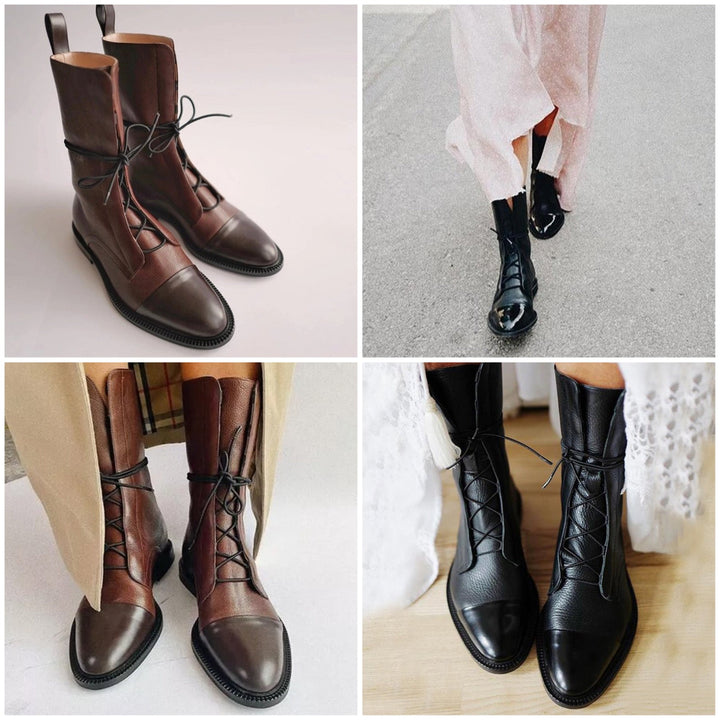 Classic Stylish Smooth Leather Ankle Boots for Women | Eco-Friendly vegan materials