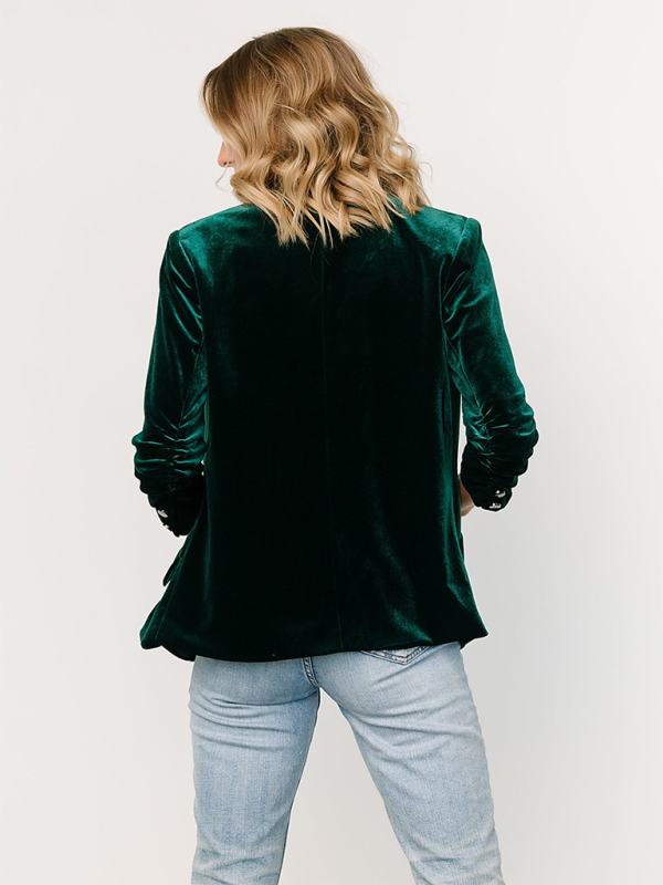 Women's Velvet Blazer with Pockets