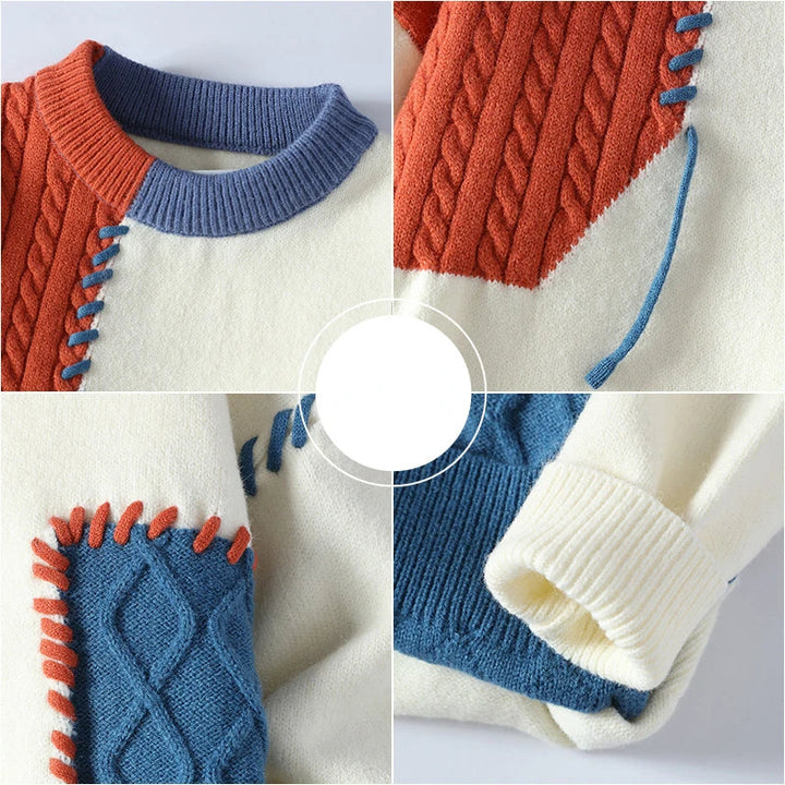 Women's Patchwork Design Sweater