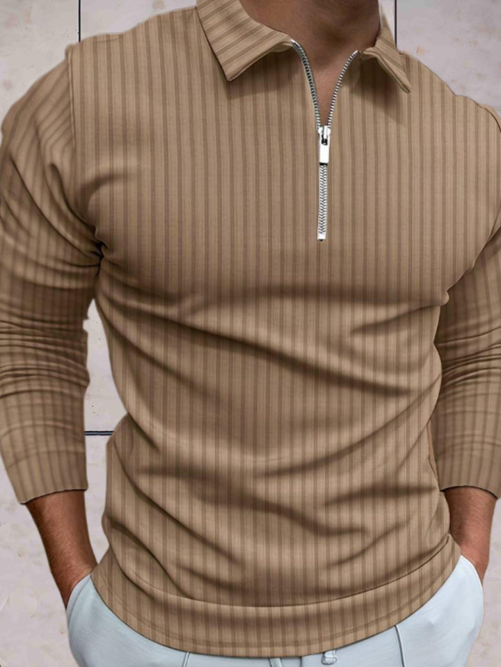 Winter Warm Sweater with Zipper and Collar for Men