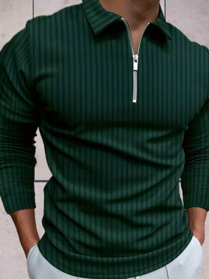 Winter Warm Sweater with Zipper and Collar for Men