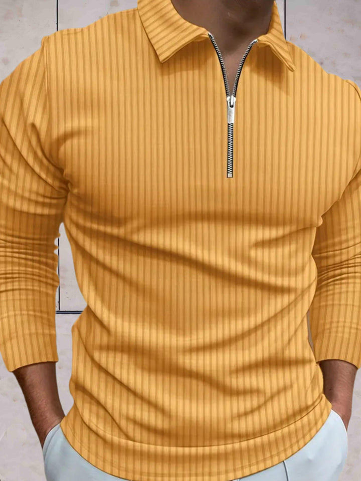 Winter Warm Sweater with Zipper and Collar for Men