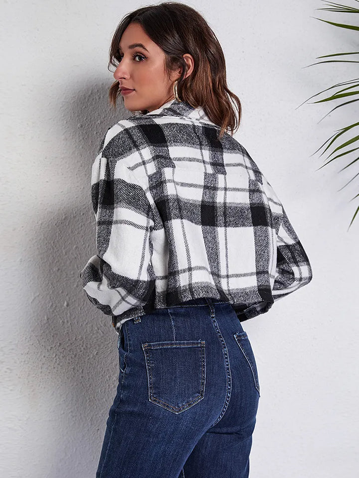 Short Checked Jacket for Women