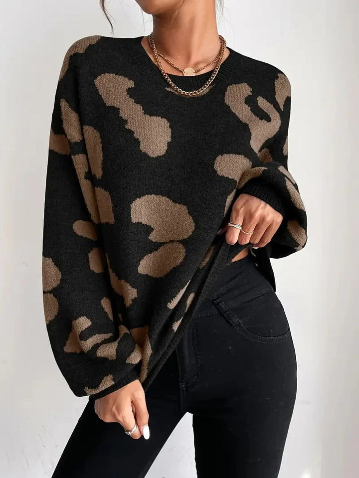 Women's Oversized Animal Print Sweater