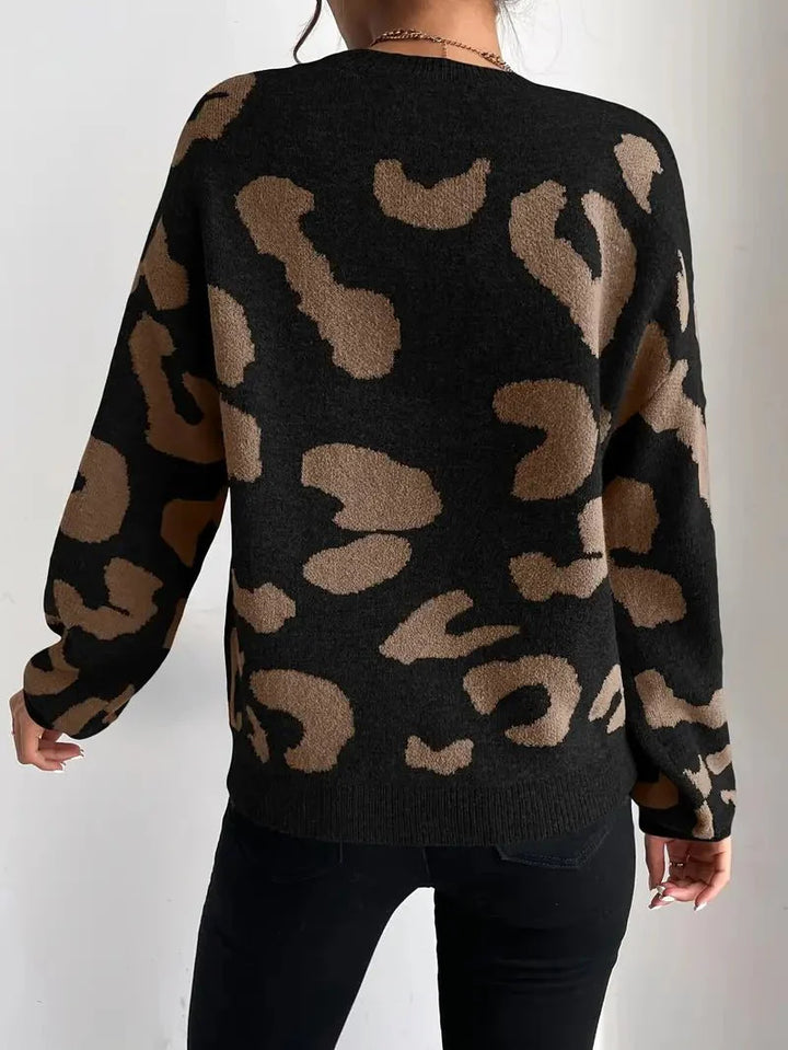 Women's Oversized Animal Print Sweater