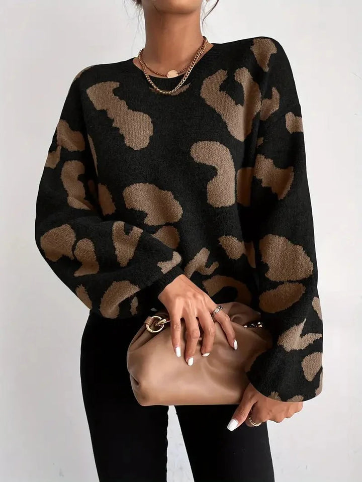 Women's Oversized Animal Print Sweater