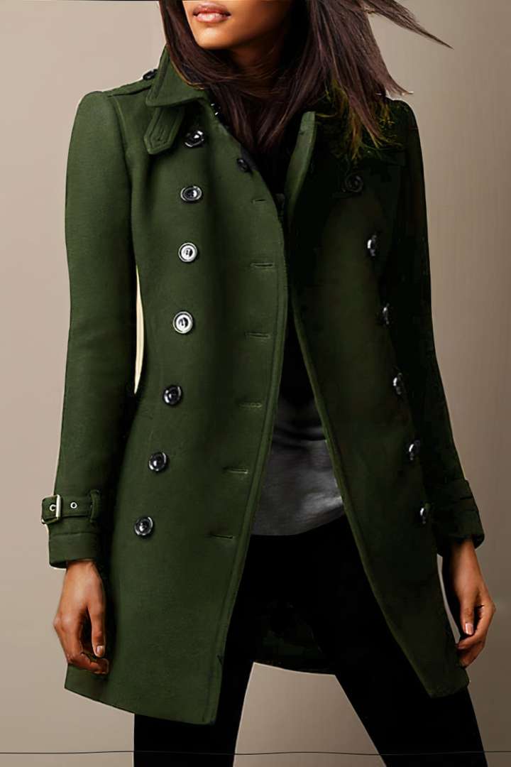 Ladies Coat with Double Row of Buttons