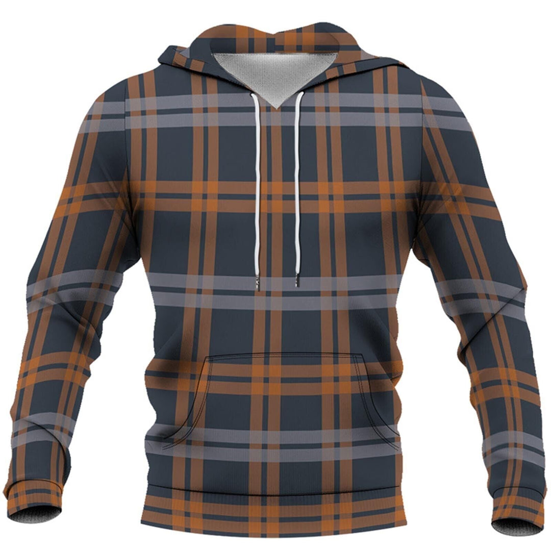 Men's casual hoodie with checked pattern