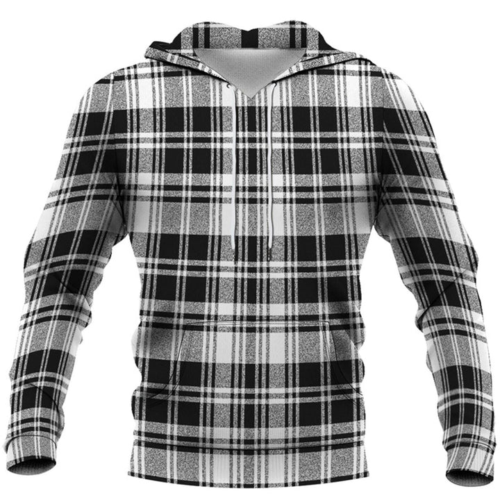 Men's casual hoodie with checked pattern