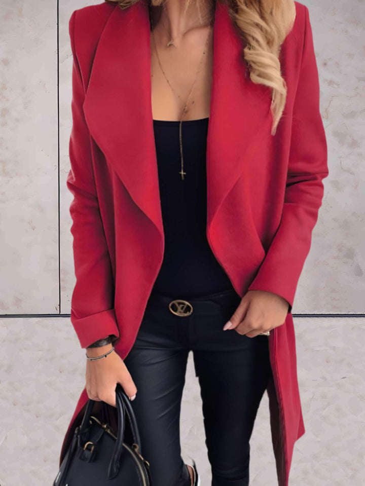 Women's simple plain long coat