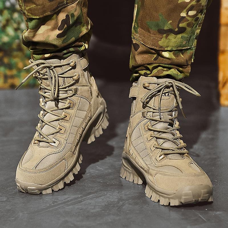 Waterproof puncture-resistant military men boots for outdoor use