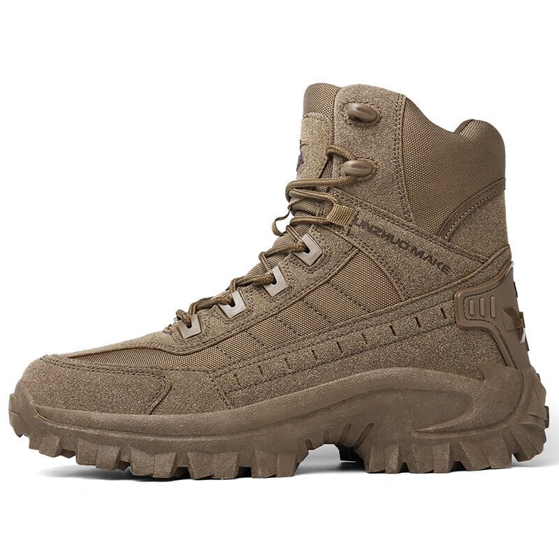 Waterproof puncture-resistant military men boots for outdoor use