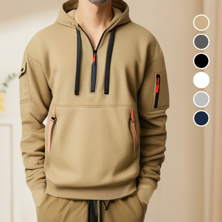 Men's half-zip sports hoodie