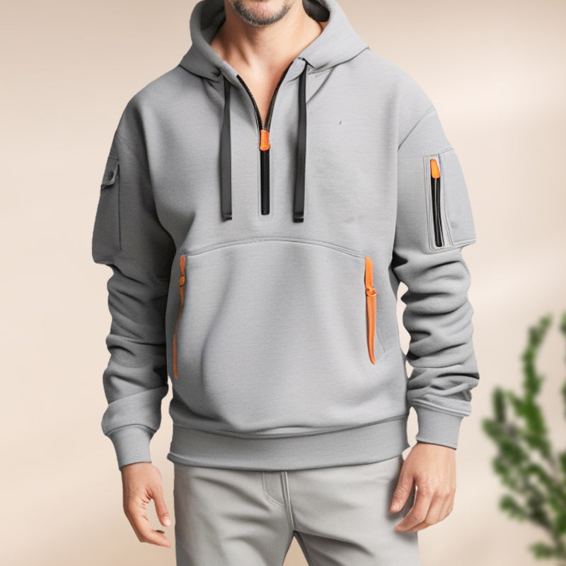 Men's half-zip sports hoodie