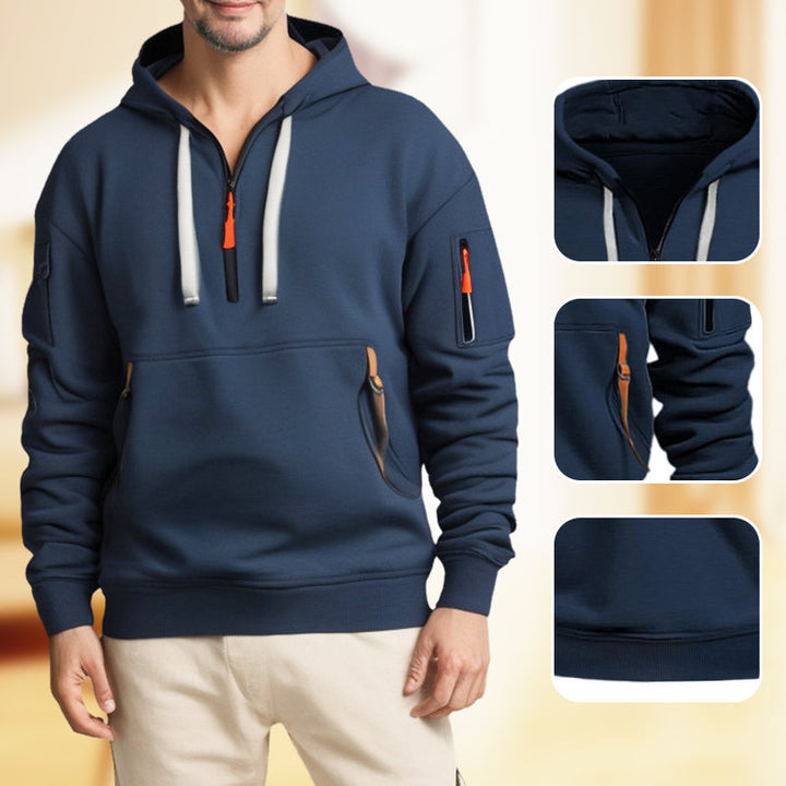 Men's half-zip sports hoodie