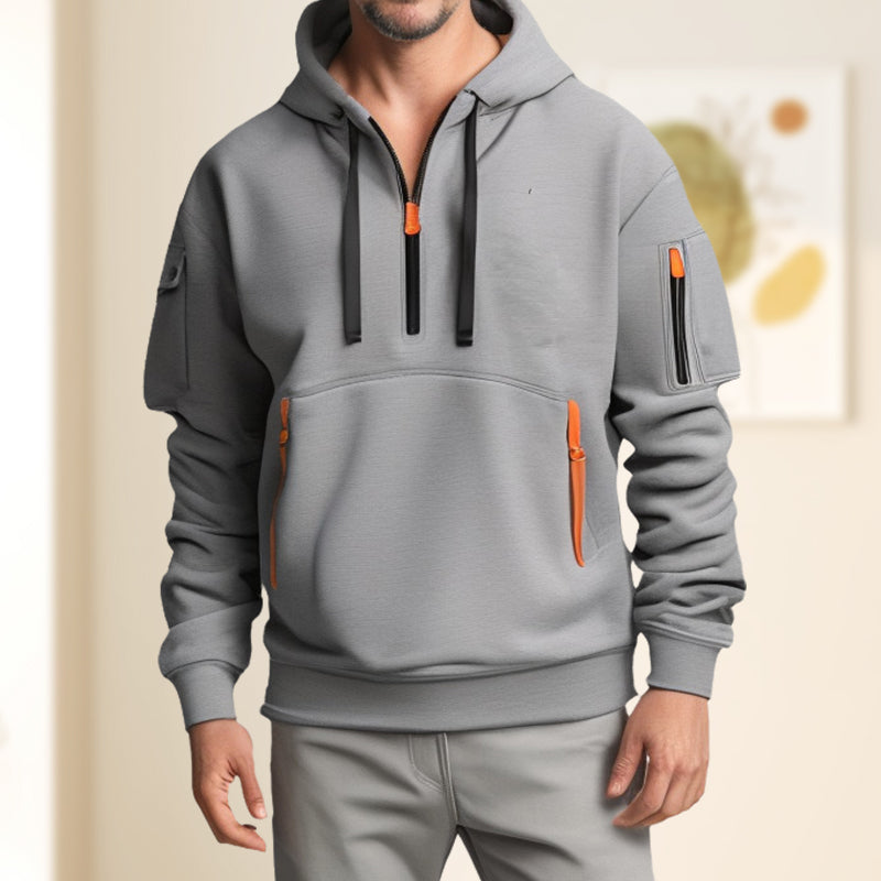 Men's half-zip sports hoodie