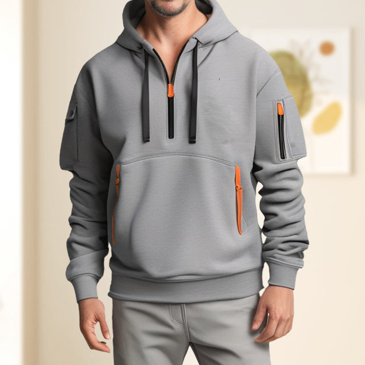 Men's half-zip sports hoodie