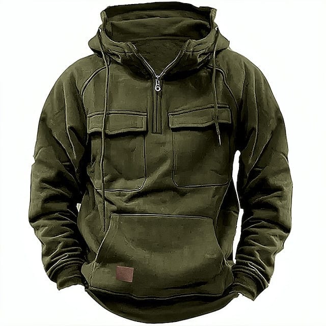 Warm winter fleece hoodie with pockets