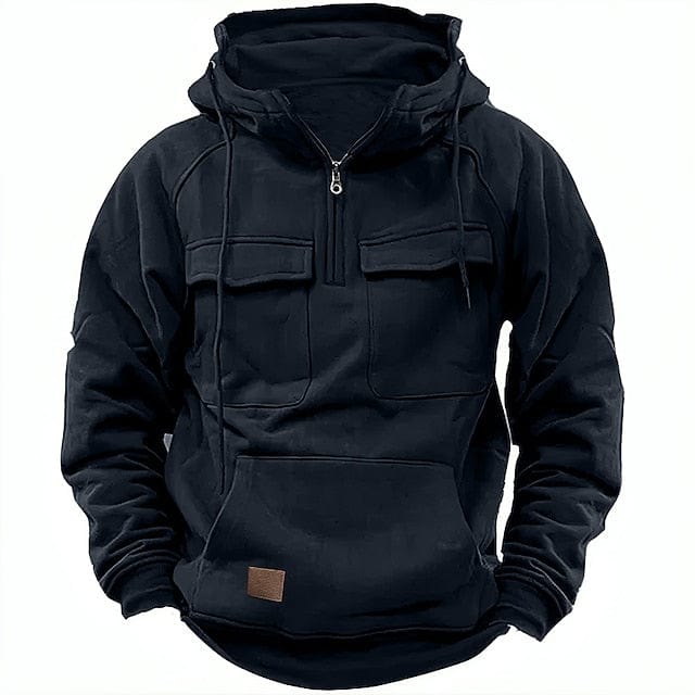 Warm winter fleece hoodie with pockets