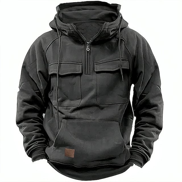 Warm winter fleece hoodie with pockets