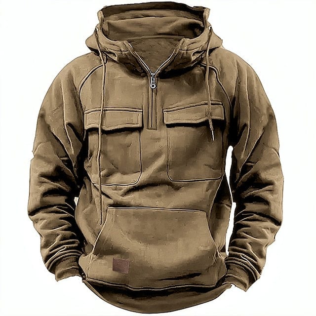 Warm winter fleece hoodie with pockets