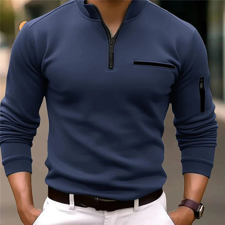 Tailored Men's Polo with Quarter-Zip