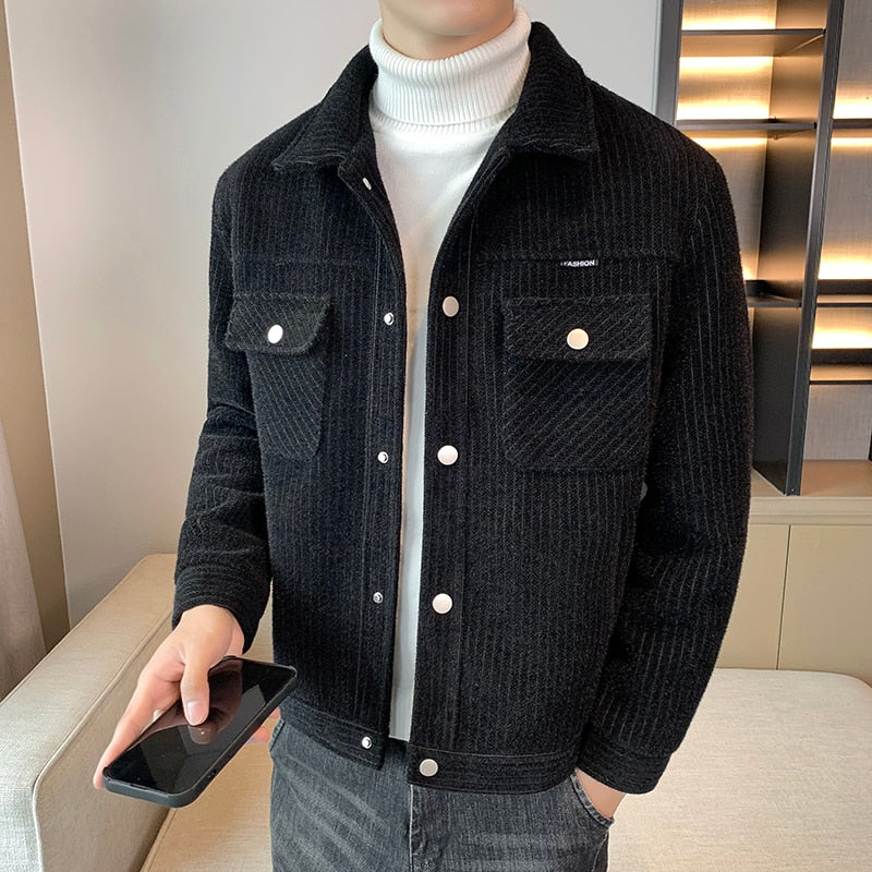 Warm winter overshirt for men